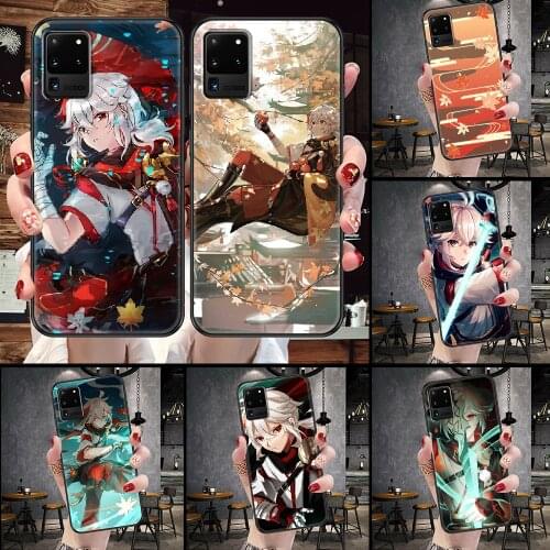Genshin Impact Kaedehara Kazuha Phone case For Samsung Galaxy Note 4 8 9 10 20 S8 S9 S10 S10E S20 Plus UITRA Ultra black tpu