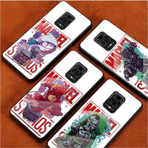 Marvel Hero Studios For Xiaomi Redmi Note 10 10S 9T 9S 9 8T 8 7 Phone Case Tempered Glass Hot New Shell Luxury Cove