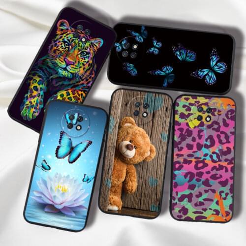 For Xiaomi Redmi Note 9T Case Silicone TPU Butterfly Leopard Cover on Redmi Note9T Redmi 9T Phone Bumper