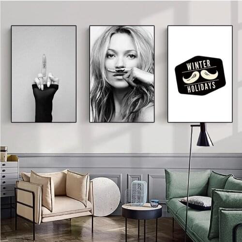 Black White Art Beauty Canvas Painting Nordic Simple Living Room Wall Art Posters Prints Modern Bedroom Home Decoration Picture