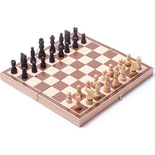 Wooden Chess Board Set Stress Relief Foldable Wooden Games Chess Pieces Set Antistress Funny Toys For Kids Adult