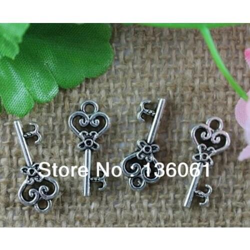 Vintage Silvers Filigree Small Key Charms Pendants For Jewelry Making Findings Bracelets Crafts DIY Gifts 15PCS Z2455