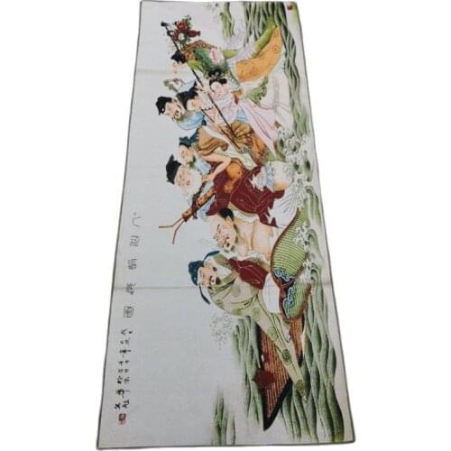 China old silk Thangka like hanging painting Embroidery Figure Painting Eight immortals Tu