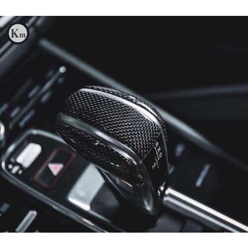 KM For Porsche Cayenne9Y0 E3 Car Gear Handle car gear Shift Knob gear shift with carbon fiber material 2018-up