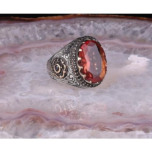 Raw Zultanite - Zircon Stone 925 Sterling Silver Men Ring Exclusive Design Mens Ring Gift for him Ottoman Vintage Style jewelry