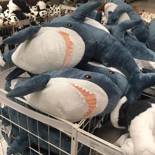 Handsome Stuffed Shark Doll Comfortable Asika Pillow Creative Soft Cushion Plush Toy Room Decor Birthday Gift Baby Xmas Present