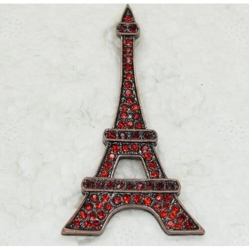 Red Rhinestone Eiffel Tower Pin brooches Pendant C326 C3