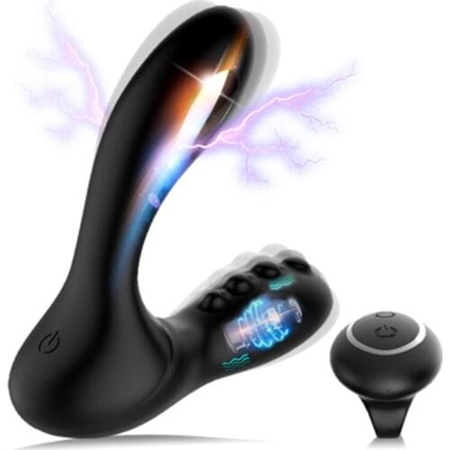 Electric Shock Prostate Massager Anal Vibrator Silicone Remote Control Butt Plug Vibrator Anal Sex Toy For Man Gay Masturbator
