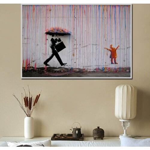 MUTU Colorful Rain Wall Canvas Art Painting Artwork Posters And Prints Wall Pictures For Home Decor For Living Room No Frame