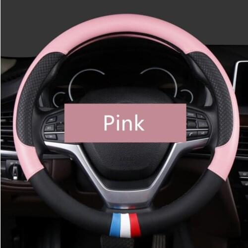 100% NEW Micro fiber Leather Universal Car Steering-wheel Cover 37CM-38CM Car-styling Sport Auto Steering Wheel Covers Anti-Slip