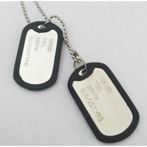Four-row letter double-brand dog necklace soldier brand male pendant