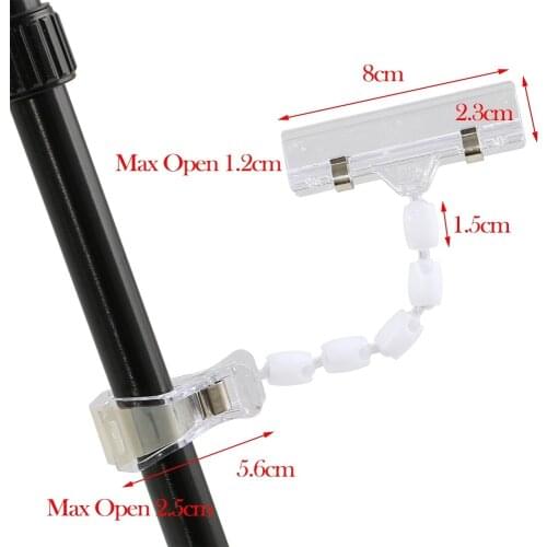 Shelf Supermarket Wire Edge Pipe Hanging Price Sign Label Holder Clamp Pop Advertising Memo Paper Name Card Tag Display Clip