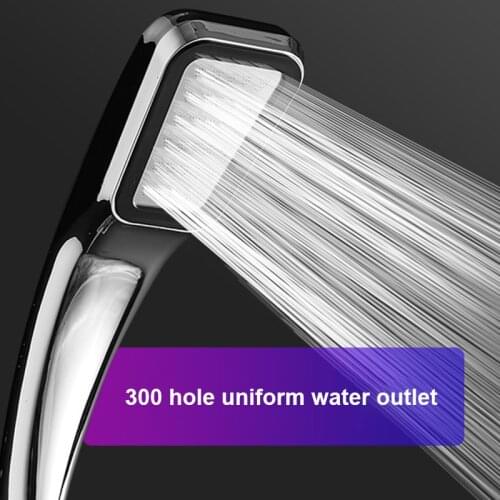 Pomme de douche à économie d'eau, 300 trous, débit avec buse de pulvérisation haute pression en ABS chromé, accessoires de salle