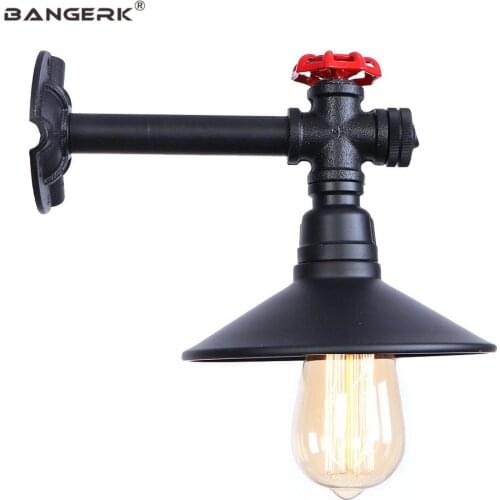 Simple Black Iron LED Wall Light Vintage Industrial Water Pipe Wall Lamp Loft Decor Edison Sconces Aisle Bedside Home Lighting