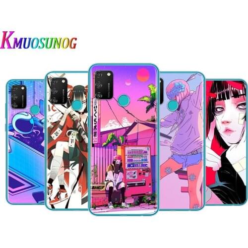 Transparent Cover Anime vaporwave aesthetic For Honor V30 View 20 V20 30i 30S 30 20S 20E 20i 20 Lite Pro Plus Phone Case