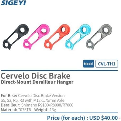 Sigeyi CVL-QR1/TH1/TH2 Bike Frame Integrate Rear Derailleur Direct-Mount Hanger For Cervelo Disc Brake with M12-1.75mm Axle