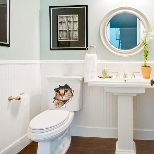 Stickers New Cat Toilet Seat Wall Art Removable Bathroom Decals wall sticker decoracion hogar moderno adesivo de parede L813