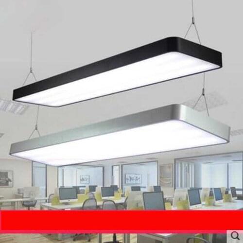 Fillet LED office chandelier aluminum T5 long office building study commercial lighting daylight home led chandelier lamps