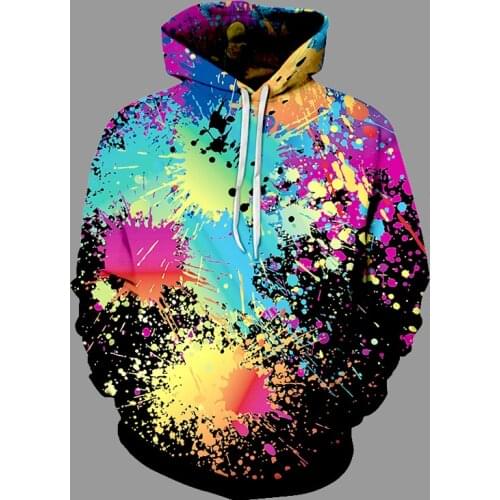 Fashion Youth Hoodie Ink Color Printing Men Women Hooded Jacket Sweatshirt Spring Autumn Cool Loose Z Pocket Outdoor Clothes