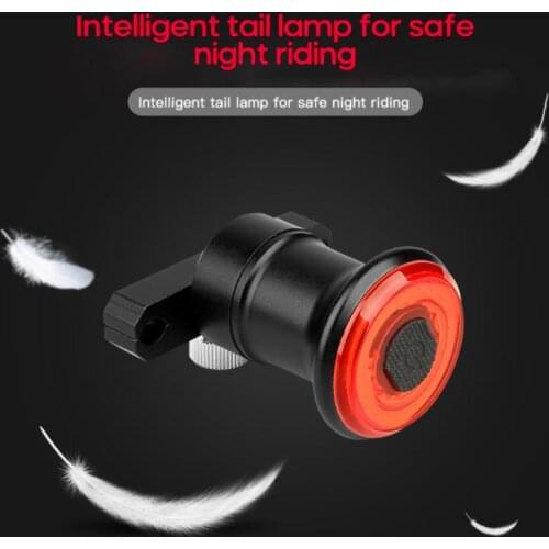 Smart Bicycle induction Taillight Auto Start Stop Road Bike LED Light Waterproof Tail Light USB 6 Flash mode Cycling Rear Light