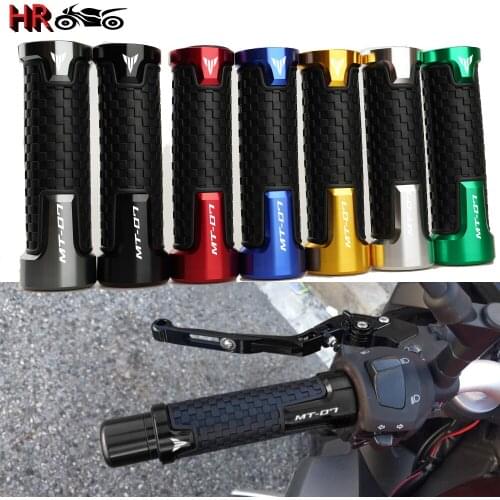 Hot Deals 7/8" 22mm Universal Motorcycle CNC Accessories Rubber Handle Bar Handlebar Grip For Yamaha MT07 MT-07 2014 - 2020 2021