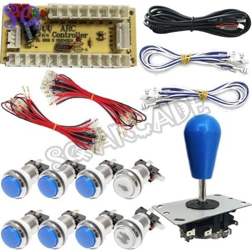 Zero Delay USB Encoder Arcade Cabinet Diy Kit ps2 Controller Joystick LED Push Button to PC / Raspberry Pi game console
