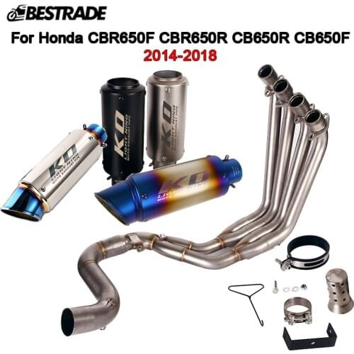 Motorcycle Exhaust Muffler Pipe Escape Connector Front Mid Link Tube for Honda CBR650F 2014-2018 CBR650R CB650R CB650F Stainless