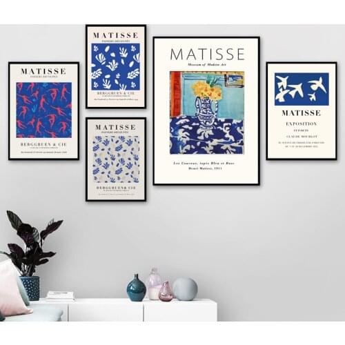 Henri Matisse Exhibition Posters And Prints Blue Museum Gallery Wall Art Pictures Canvas Painting For Living Room Home Decor
