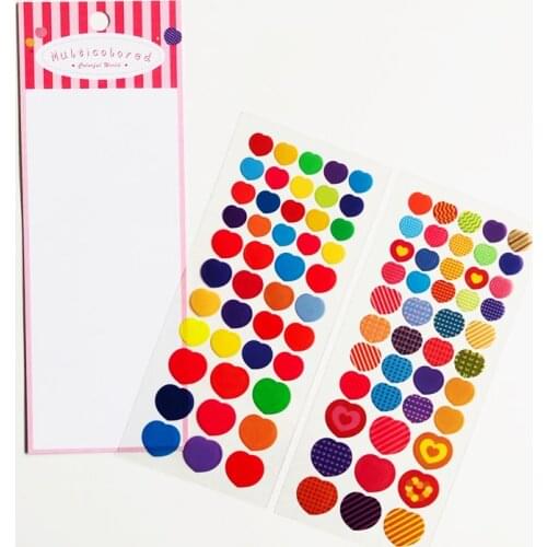 2 Sheets/Bag Colorful Little Hearts Decorative Bullet Stickers Diary Handbook Decoration