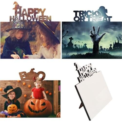 3pcs Halloween Sublimation Blank DIY Wooden Photo Frames Love Frame Hard Board Photo Gift Print Decorative Unframed Panels