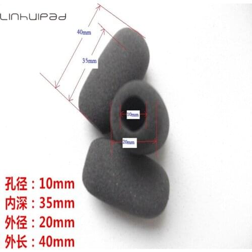 Linhuipad wholesale black color 10mm Hole Diameter replacement headset microphone windscreens foam covers sponge 3000 PCS