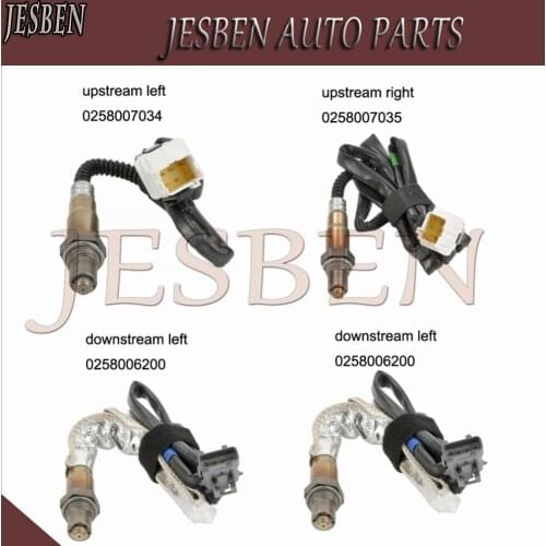 4PCS 0258007034 0258007035 0258006200 Front & Rear Lambda Probe Oxygen O2 Sensor fit for Volvo S80 184 2.9L L6 B6294S 1999-2006