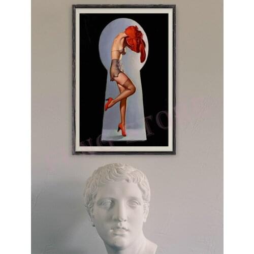 413 Vintage Beautiful Pin-up Girl Classic Picture Custom Silk Poster Home Deco Wall Art Christmas Gift