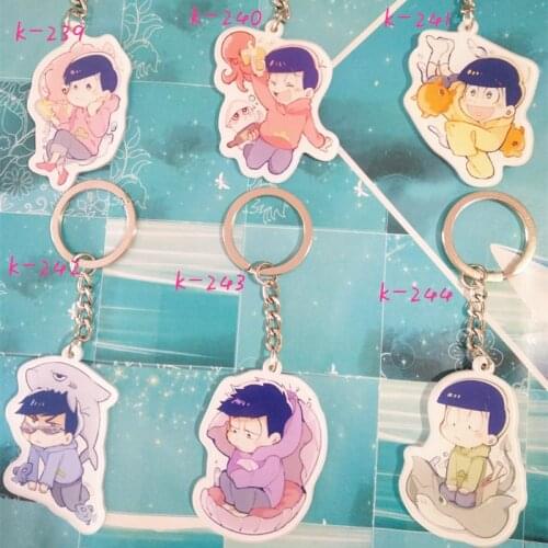 Anime Mr. Osomatsu san Matsuno Sea Animal Keychain Keyring Karamatsu Ichimatsu Jyushimatsu Choromatsu Charm Pendant Gift Cosplay