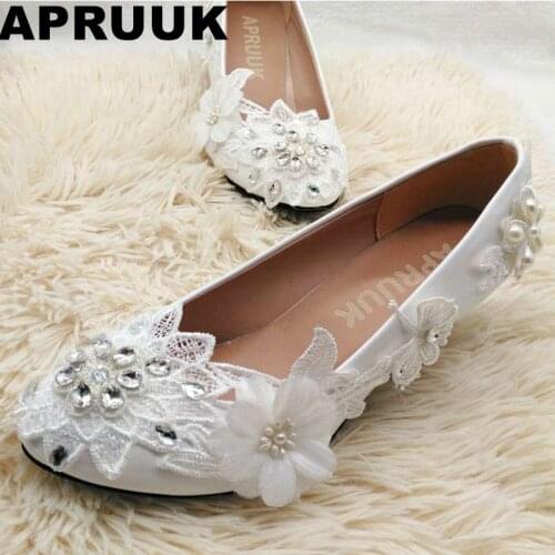 Slip on platforms white lace wedding shoes bride bling shinny sliver crystal rhinestones bridal shoes lady bridesmaid party pump