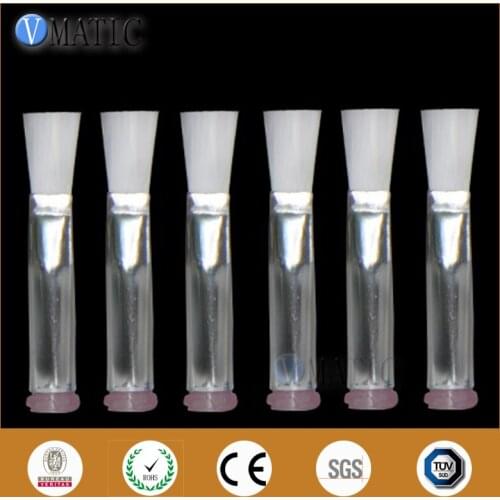 Free Shipping 20G Double Screw Thread Needles EFD Soft Brush Needle Flat Mouth 6mm Glue Dispensing Needle Brush