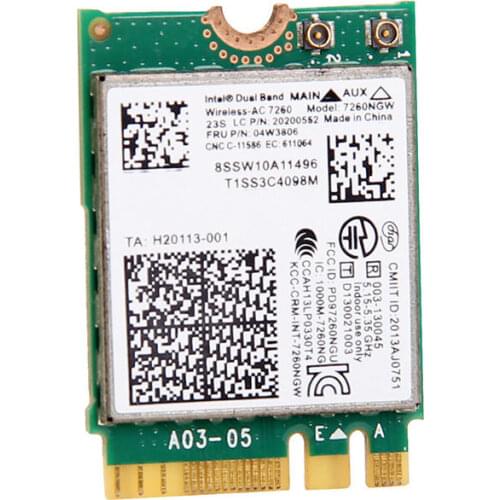 Wireless Adapter Card for Intel Dual Band 7260NGW AC BT4.0 WIFI NGFF Card For IBM lenovo thinkpad T440 T440S X240S 04W3806