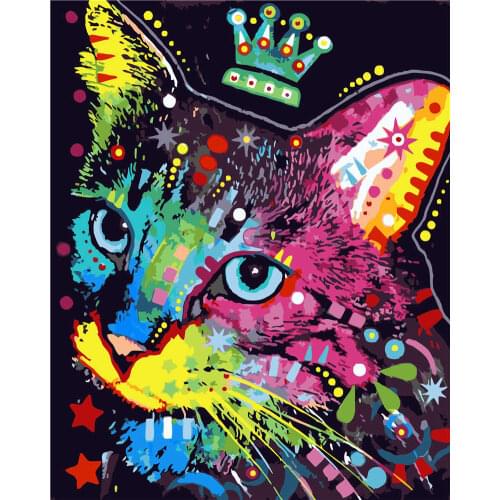 DIY digital oil painting impression style animal 40*50cm hand-painted oil painting decorative painting simple coloring