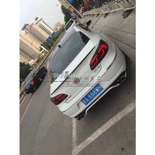 For 2014-2016 CC Body kit bumper rear lip rear spoiler ABS Plastic Rear Diffuser Bumper Trunk Protector Cover Car Styling