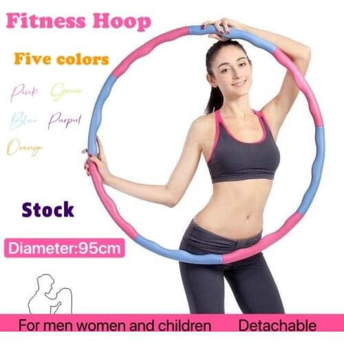 Fitness massage hoop removable 8 section foam yoga hoop home workout slimming hoop bodybuilding convenient fitness equipmen