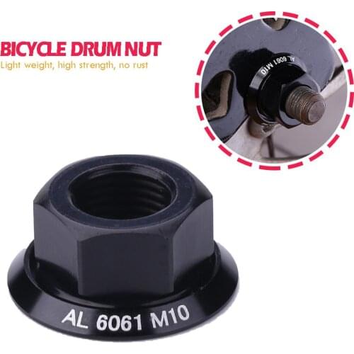 1 Pc Bicycle Hub Nuts M10 Fixed Gear MTB Road Folding Bike Screw Bolt Aluminum Alloy Cycle Drum Hub Nut for Firm Mount