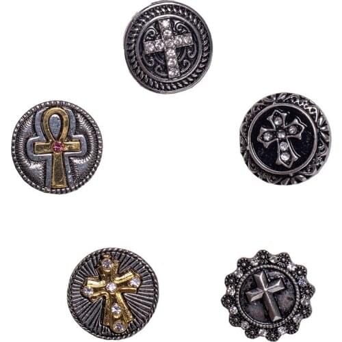 Hot DIY Mixed Colors 100pcs/lot Crystal Cross Snaps Button Fit Charm Bracelet DIY Ginger Snap Jewelry Drop Shipping MDB18-232