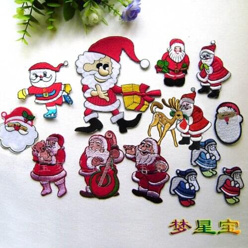 Adhesive Embroidered Cloth B610 Santa Deer Series Patch Garment Coat Decoration Garment Sticker
