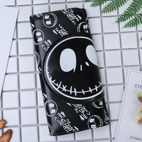 Cartoon Wallet Skull BOYS And GIRLS Wallet Long Buckle Leather Wallet