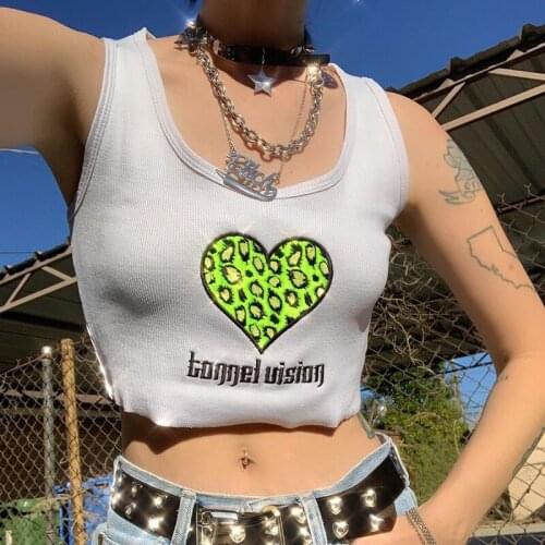 New Women Fashion U-neck Embroidery Tank Top Summer Stylish Vest Sleeveless Crop Tops for Ladies Female