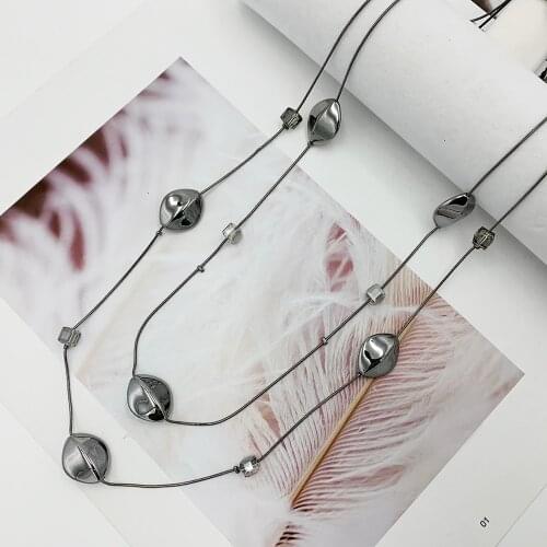 European and American Fashion Accessories Double-Deck Dainty Chain Necklace Simple Layering Necklaces For Gift 3 Colors