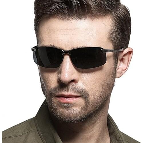 Psacss Square Sunglasses Men Photochromic Brand Designer Driving Fishing Sun Glasses Mens High Quality Metal Frame Mirror UV400