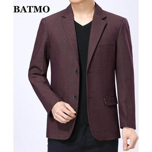 Batmo 2019 new arrival high quality smart casual blazer men,mens casual suits,mens wine red jackets plus-size M-3XL 04