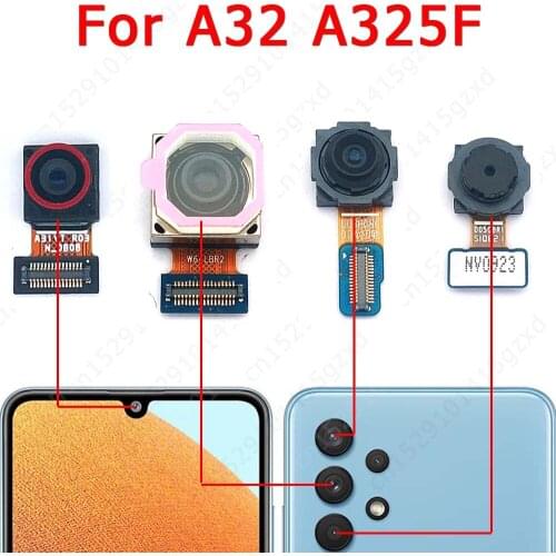 Original Rear Front Camera For Samsung Galaxy A32 A325F Frontal Backside Selfie Back Camera Module Flex Replacement Spare Parts