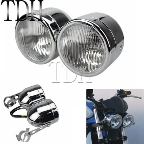 Motorcycle Dominator Dual Twin Headlight Front Lamp Dual Sport Dirt Bike For Suzuki RM250 Yamaha WR450F EXC Honda CB600